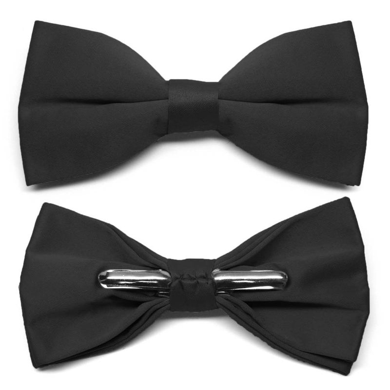 tiemart Men's Pre-Tied Clip-On Bow Tie (Black) - Image 5